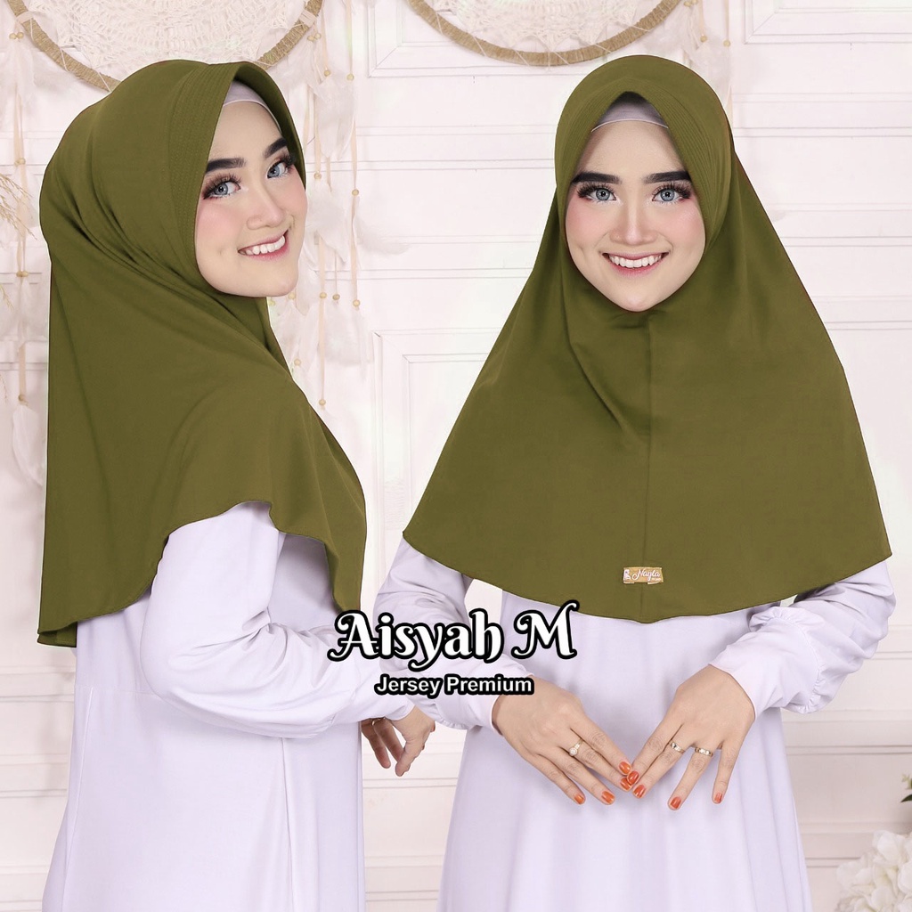 KERUDUNG INSTAN TERBARU HIJAB BERGO AISYAH M,L,XL,XXL JILBAB JUMBO JERSEY TERMURAH NAYLA HIJA'B