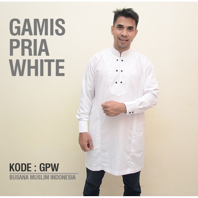 Baju Koko Gamis Pria Eksklusif SlimFit WHITE  Shopee 
