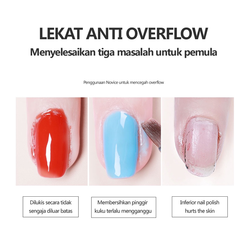 ALNECE Cat Kuku Muslim Halal Cat Kuku Dasar Transparan Peel-off Dapat Digunakan untuk Shalat  8ml