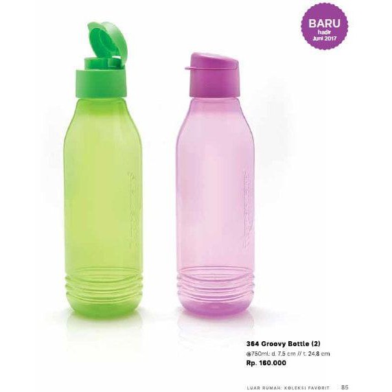 Groovy Bottle Eco Botol 750Ml Hijau Ungu Tupperware Terlaris