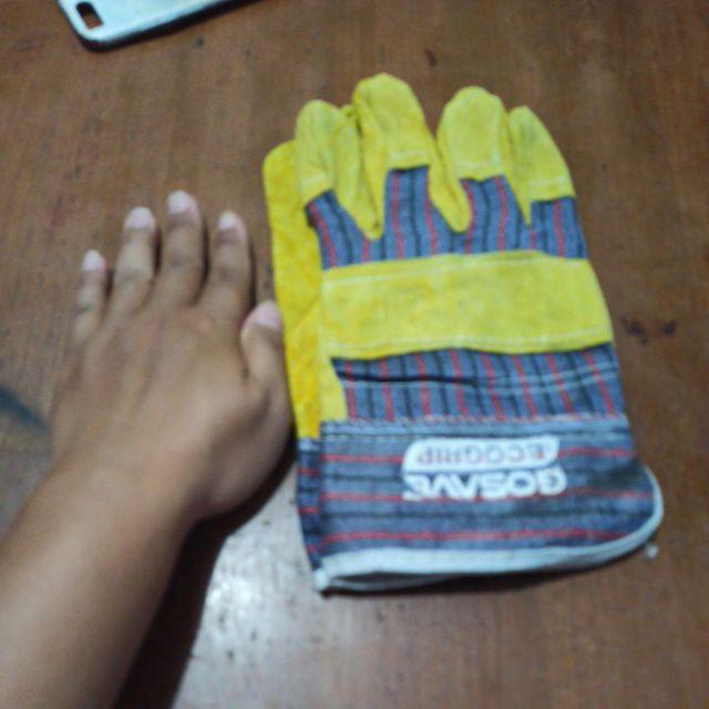 Sarung Tangan Kombinasi Ecogrip Gosave  Safety Kerja Las Kulit