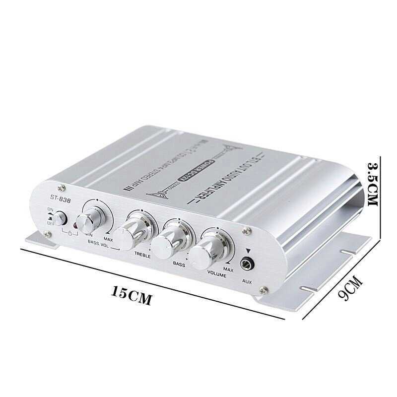 HiFi Stereo Audio Power Amplifier Treble Bass Booster Speaker Musik Sepiker Music Perlengkapan Mobil