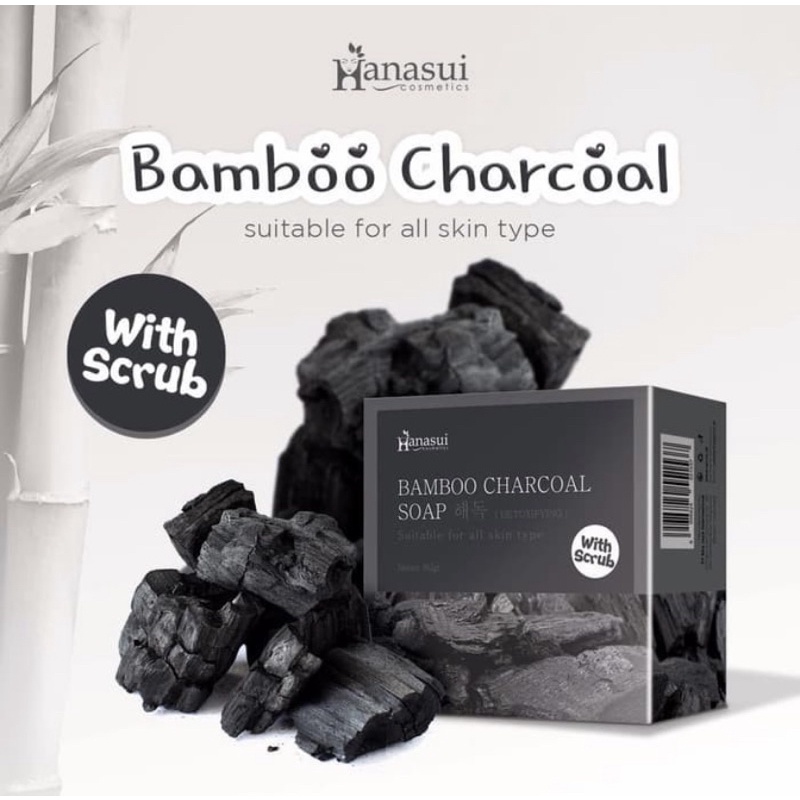 Sabun Charcoal Pemutih Wajah dan Badan/SABUN CHARCOAL ORIGINAL/SABUN HANASUI CHARCOA