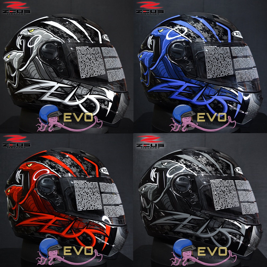 Jual Helm Zeus Full Face Zeus Al Original Helm Zeus Zs Motif Cobra Terbaru Ongkir Kg