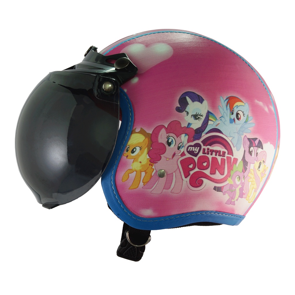 Helm Bogo Retro Anak Untuk Usia 2-6 Tahun Motif Little Pony - Pink Biru