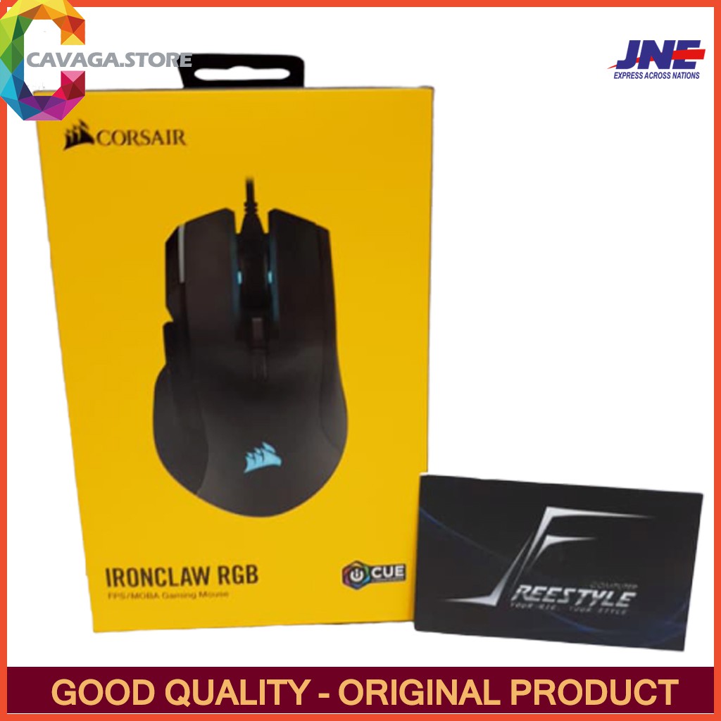Corsair Ironclaw RGB FPS MOBA Gaming Mouse Garansi Resmi DTG 2 tahun - Hitam Z4K1