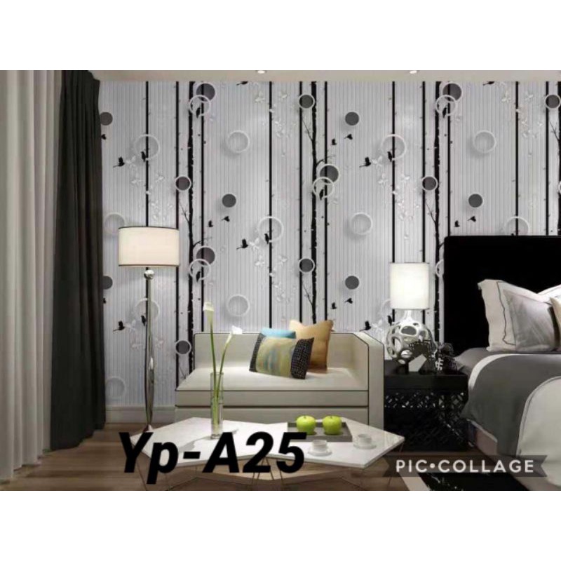 Wallsticker/wallpaper sticker/wallpaper/wallsticker murah/sticker 3D/wall sticker 3D/sticker dinding-3D bulat kecil hitam