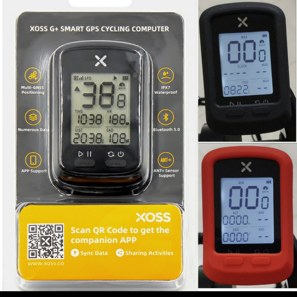 Speedometer xoss g+ / paket xoss g+ / silicon case xoss / speedometer sepeda / speedometer xoss