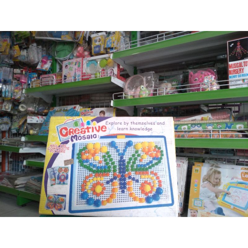 nadiva.jpr PAKU JAMUR MAINAN EDUKASI ANAK CREATIVE MOSAIC SUSUN PAKU 3D PUZZLE BLOCK PAPAN PAKU JAMU