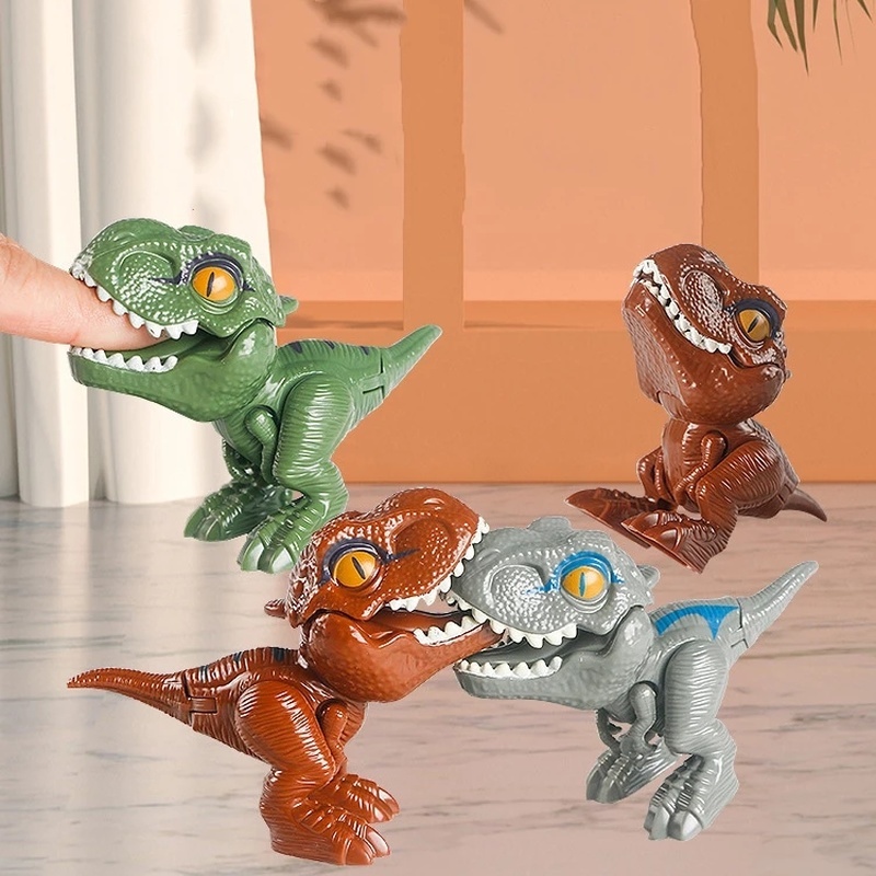 Mainan Model Kartun Dinosaurus Jurassic Tyrannosaurus Menggigit Jari Untuk Anak