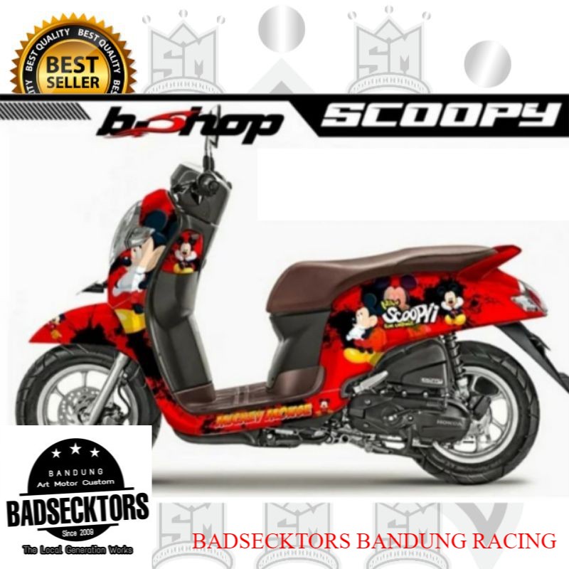Decal sticker Scoopy fi 2019 Mickey mouse Minnie mouse keren