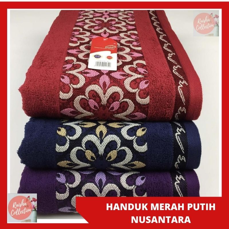 RC Terry Palmer Merah Putih Motif Nusantara Handuk Dewasa Ukuran 70x135 cm