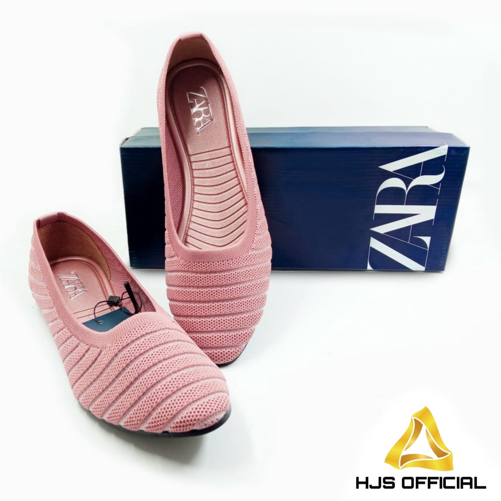 Sepatu Wanita Flat Zara Original Rajut Flyknitt Flatshoes Cewek Zara Terbaru Sepatu Wanita Original