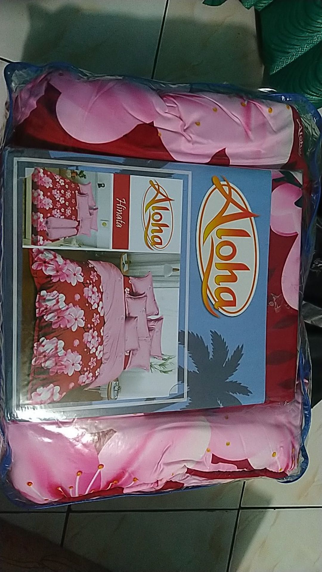 Bed Cover Aloha King Flat Ukuran 180× 200 Cm