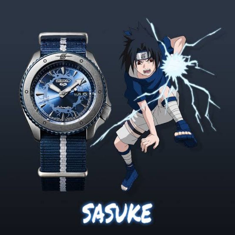 JAM TANGAN SEIKO 5 BORUTO X NARUTO JAM TANGAN PRIA KANVAS JAM TANGAN ANIME TALI KANVAS ANTI AIR