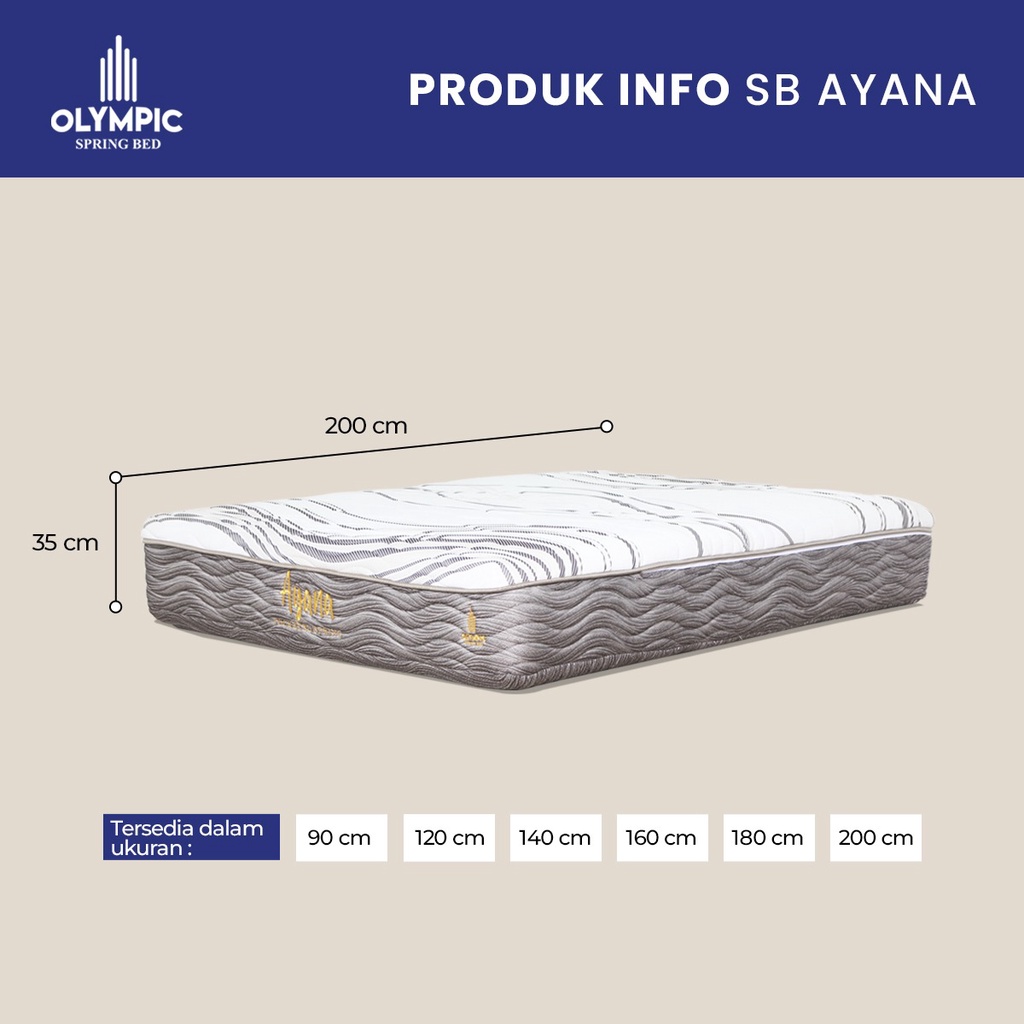 KASUR Springbed Olympic AYANA tebal 35 cm zipper kunci bisa di buka KHUSUS AREA MAGELANG