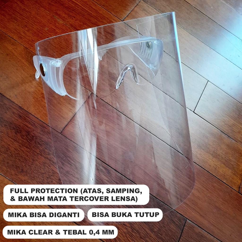 FACE SHIELD KACAMATA PELINDUNG WAJAH BUKA TUTUP APD