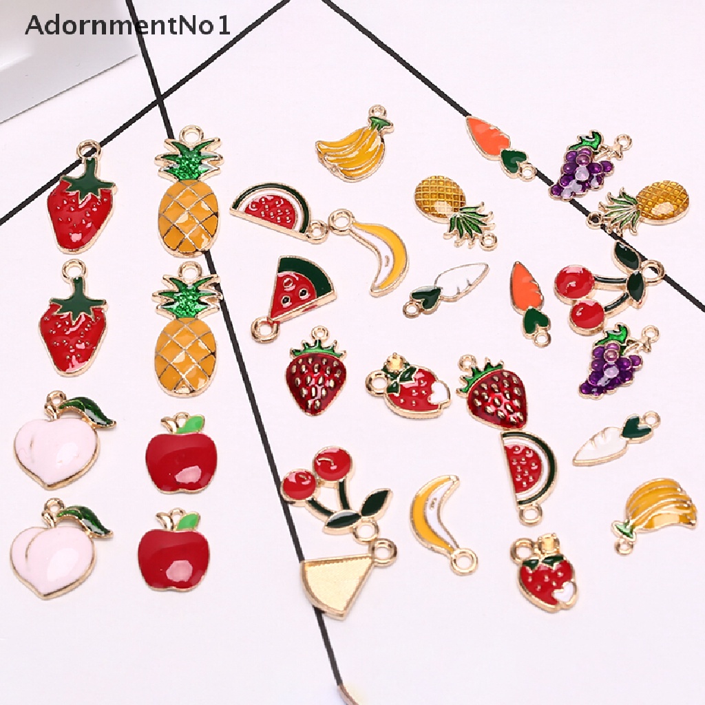 (AdornmentNo1) 30pcs Liontin Enamel Bentuk Buah Nanas Untuk Membuat Perhiasan DIY