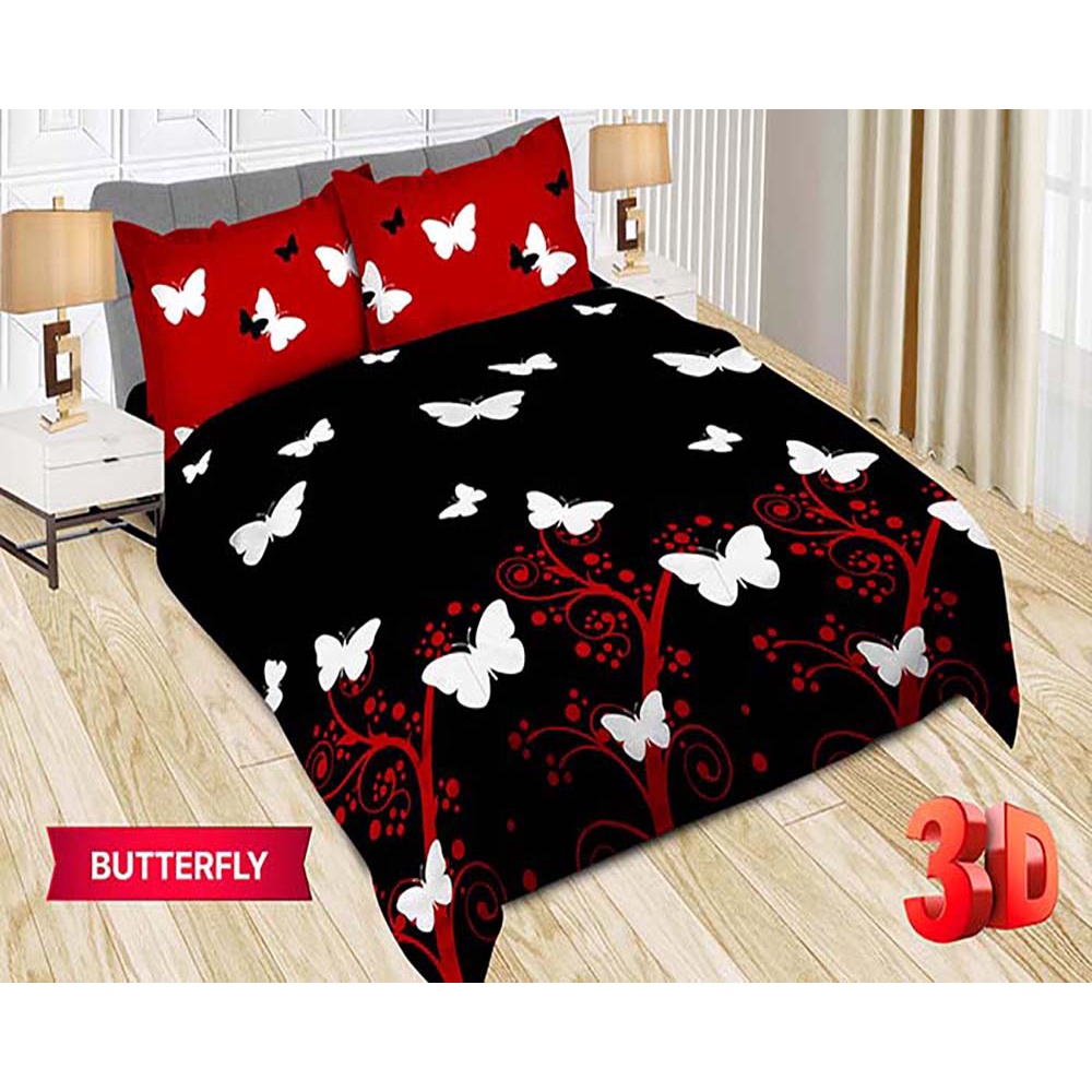 Bedcover Bonita Sprei Flat King 180x200 cm Motif Butterfly