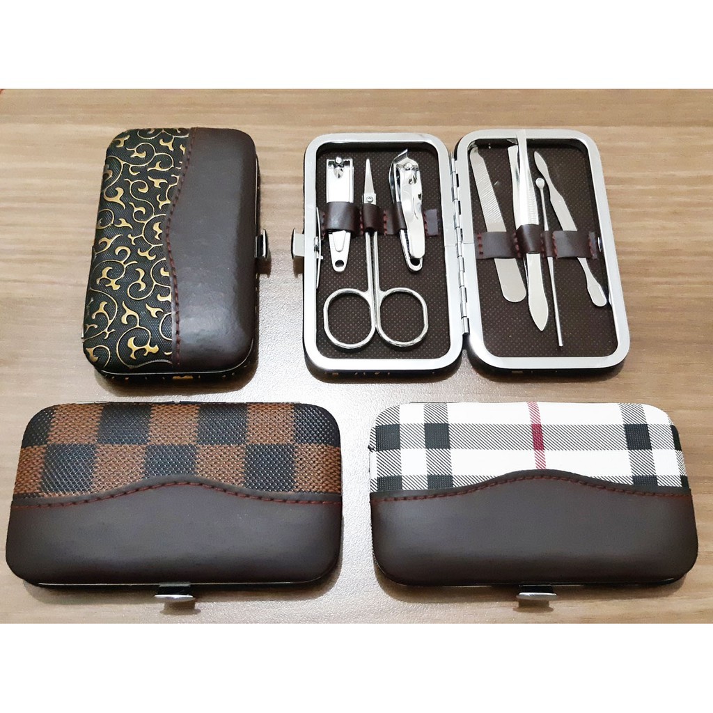 Trend-Manicure Pedicure Set 7IN1 Dompet Paket Pembersih Kuku Pinset Gunting Lancip Korek telinga