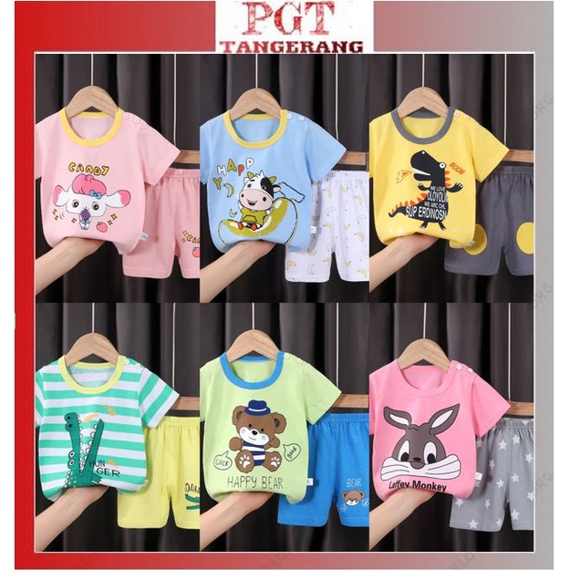 PGT - Setelan Anak 0- 3 Tahun Model 31-36 Baju Setelan Anak Piyama Tidur Pendek Jumper Anak Bayi