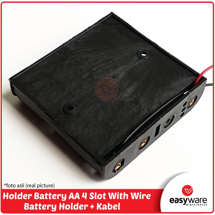 HOLDER BATTERY AA 4 SLOT DUDUKAN BATERAI AA ISI 4 KOTAK BATERAI