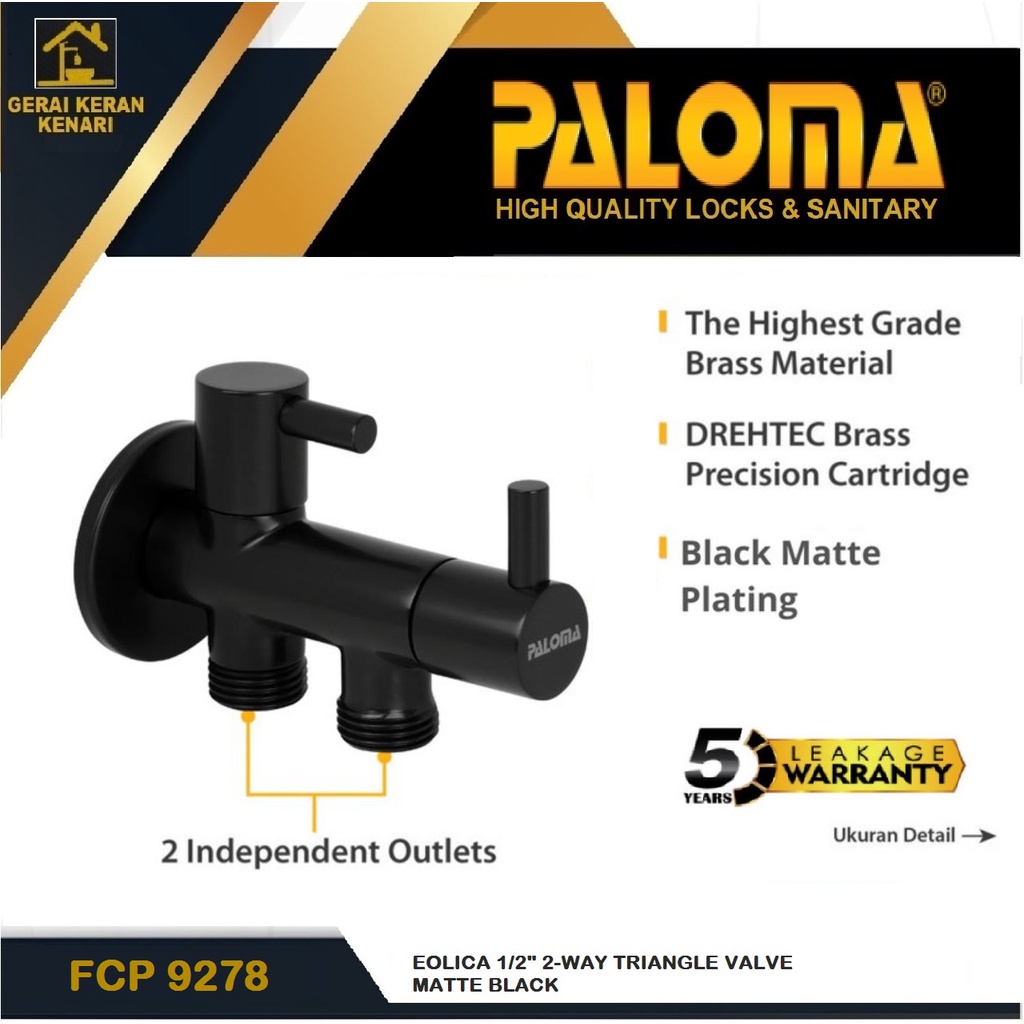 PALOMA FCP 9278 STOP KERAN TOILET STOP KRAN CLOSET HITAM