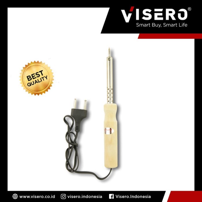 Solder Listrik Visero 60W 60 Watt Gagang Kayu