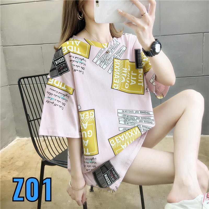 Oversize Tee Tshirt   Wanita Model Longgar Motif Tide All Guide Z01