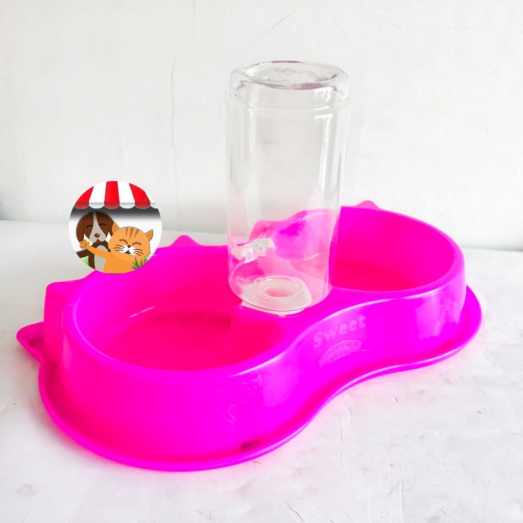 Tempat Makan Minum Hewan - Botol Kucing - Pet Bowl Double Anti Semut