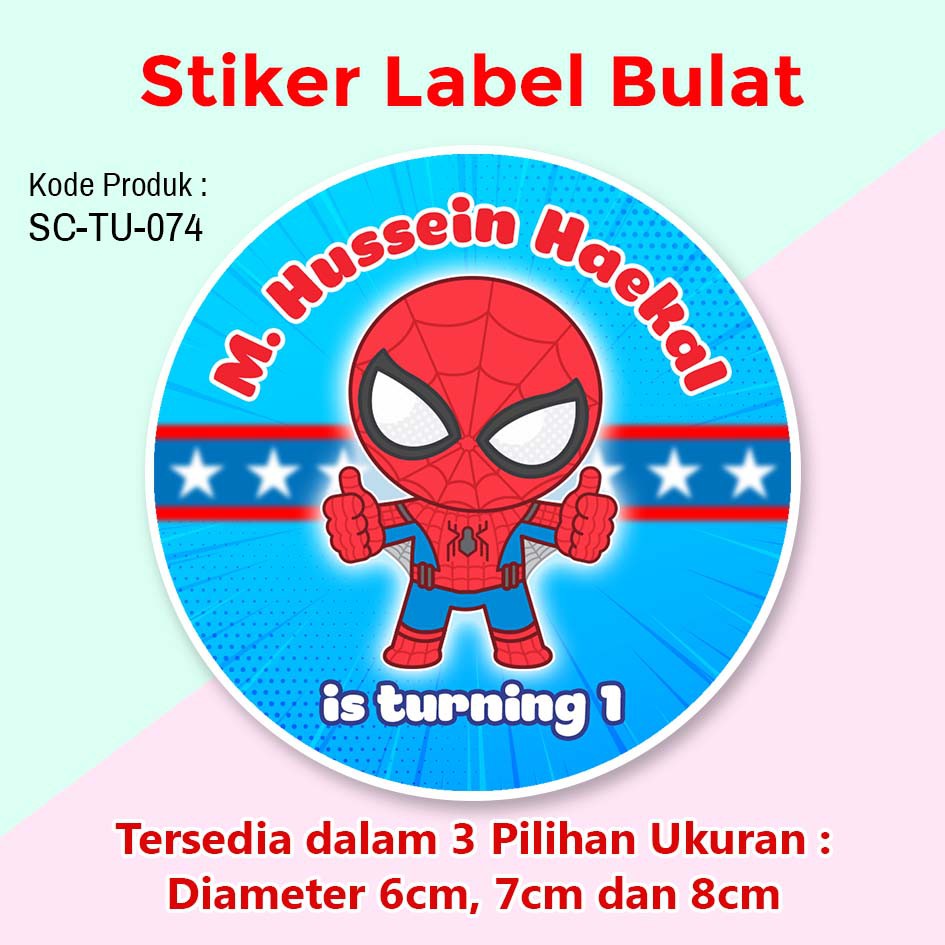 Stiker Label Ulang Tahun Anak Tumpeng Mini Souvenir Cute Spiderman Shopee Indonesia