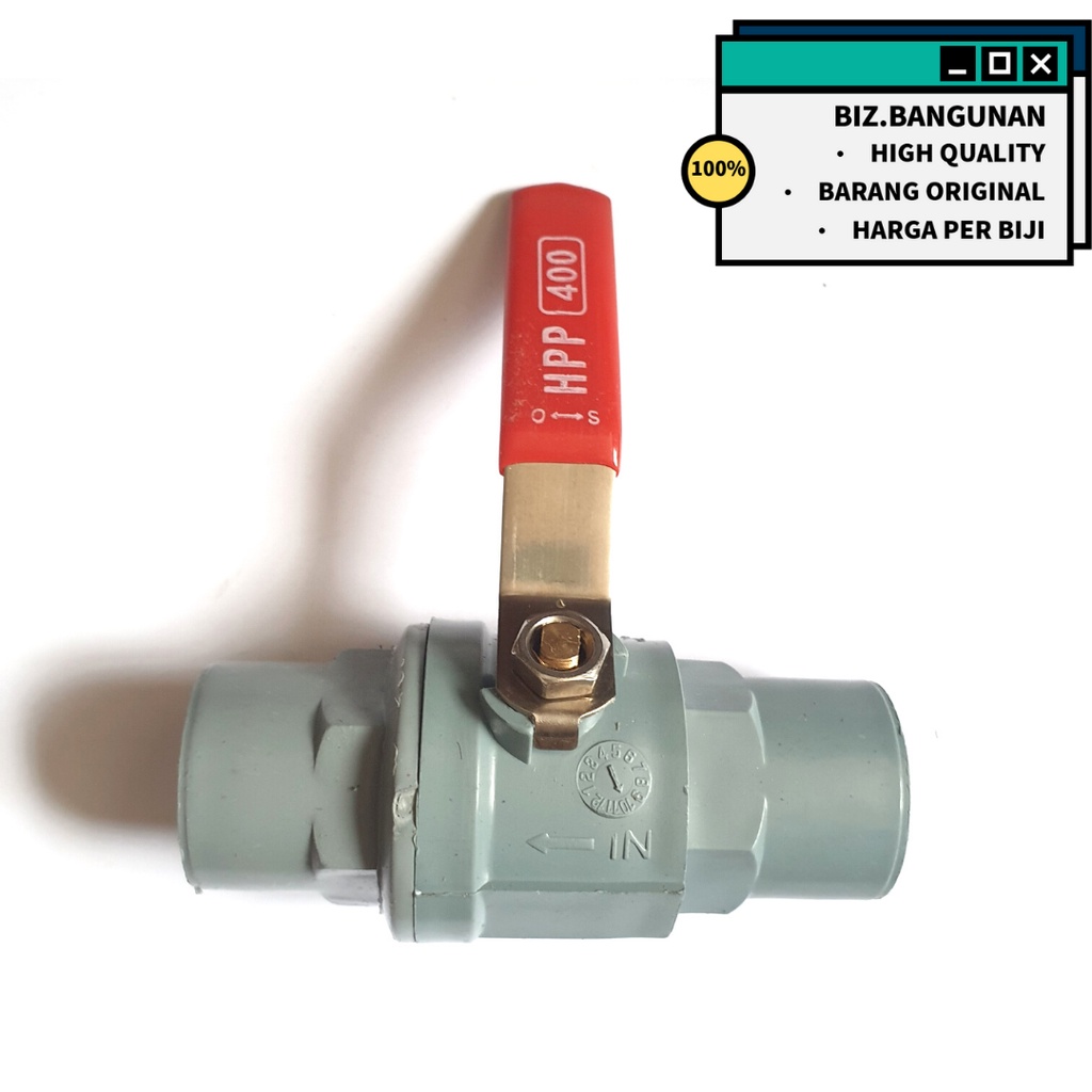 BALL VALVE PVC HPP 3/4&quot; INCH GAGANG STAINLESS - BALLVALVE STOP KRAN