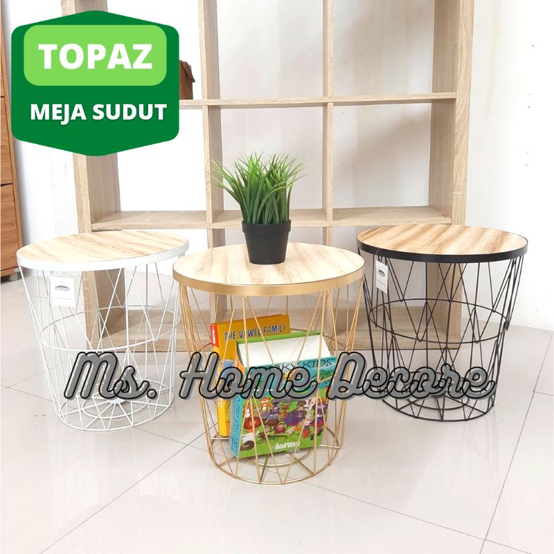 Meja Topaz Informa / meja sudut / Meja samping / Meja dengan tempat penyimpanan