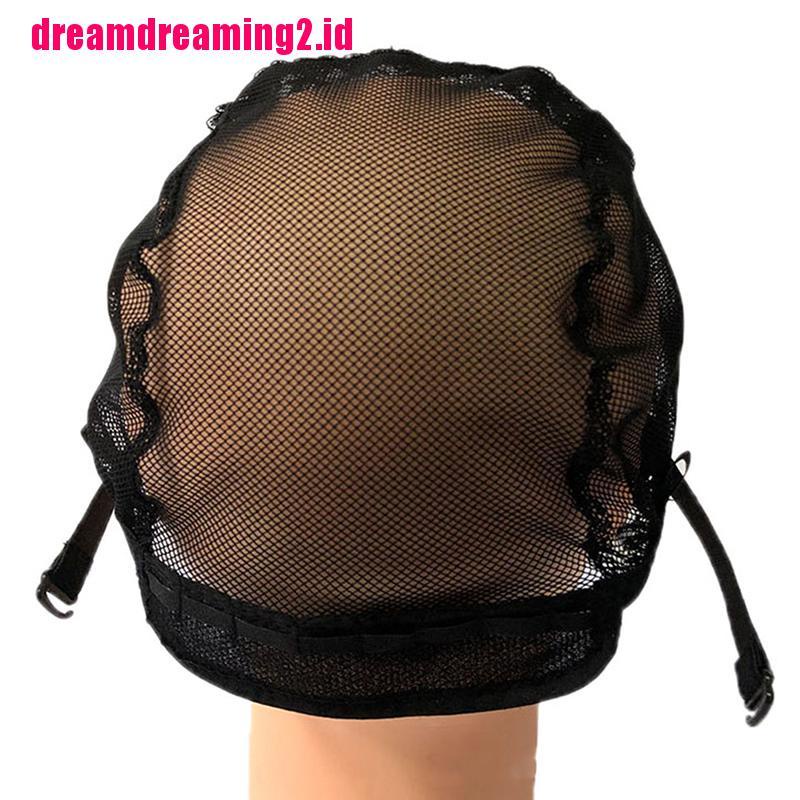 （✔✔❤Topi Jaring Rambut Bahan Lace Mesh Dengan Strap Adjustable Untuk Membuat Wig