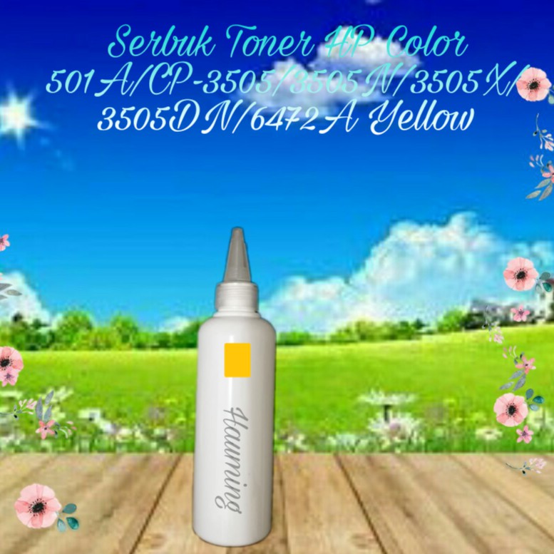 Serbuk Toner HP 501A CP3505DN CP3505D CP3505X CP-3505 3505DN 3505D 3505X Q6472A Yellow 1x Isi