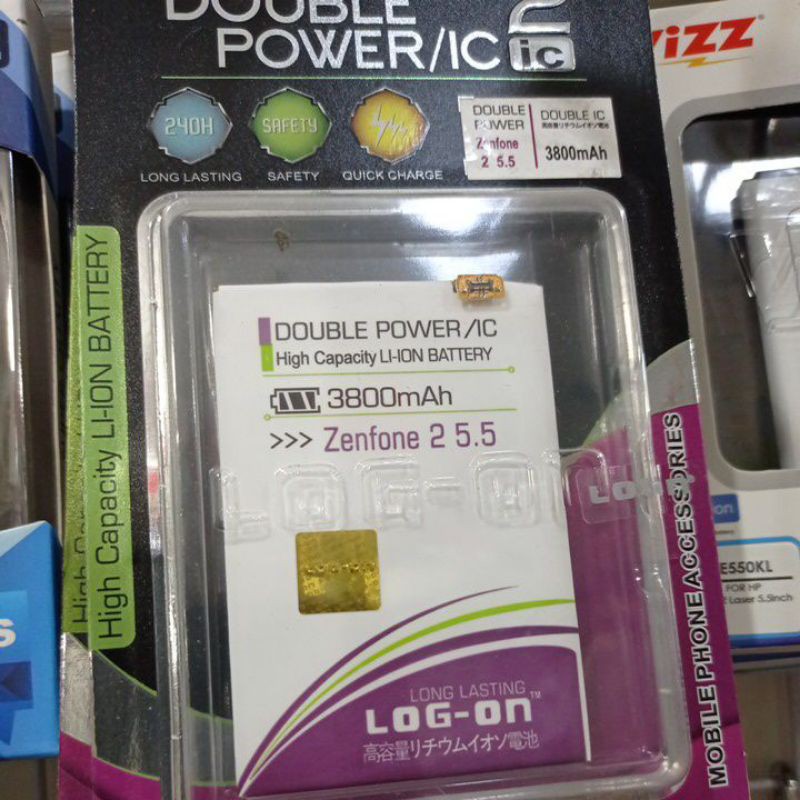 Baterai log-on doble ic zenfone 2  5.5 inci