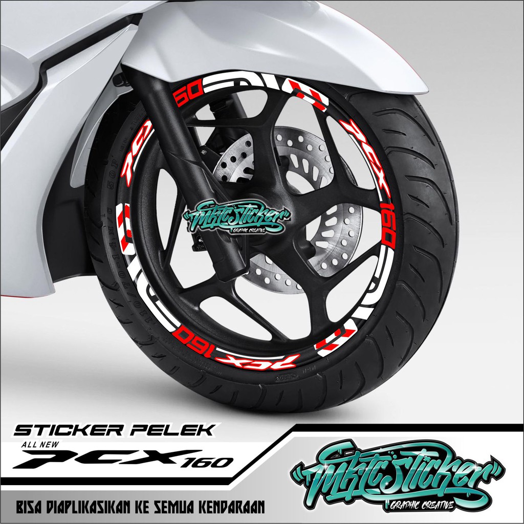 JUAL STICKER VELG PCX 160 MURAH (MOTOR WARNA PUTIH)