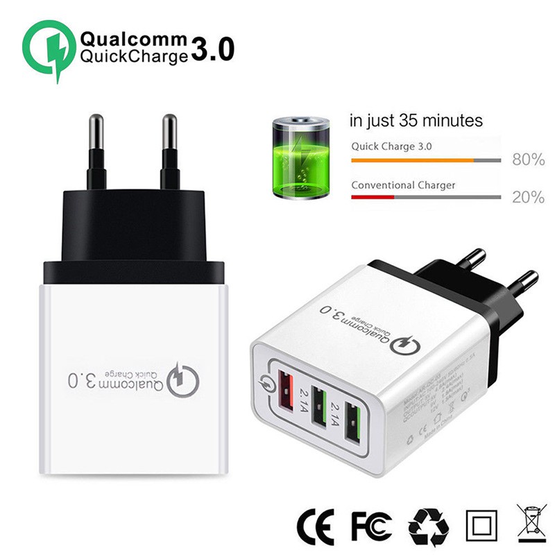 Adapter Charger USB Qc3.0 3.0 Multi Plug Fast Charging Untuk Handphone