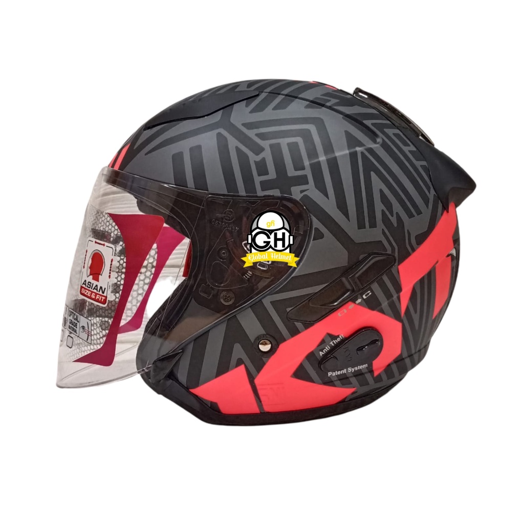 HELM GALAXY FLAT R NEON MATT GORILLA FUXIA DOUBLE VISOR HALF FACE