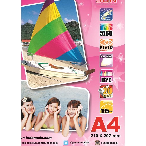 

❀ Kertas Foto SUN PHOTO GLOSSY PAPER 185 GSM A4 ❋