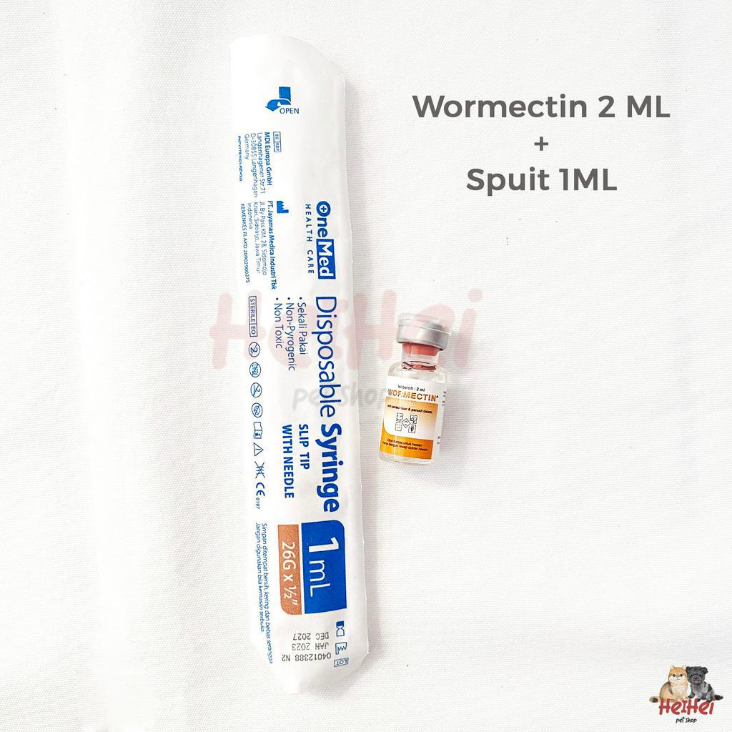 Wormectin + Free Spuit - Obat Cacing Kutu Tungau Caplak Parasit Hewan Kucing Anjing 2ml 5ml - Obat Cacing Anabul - Pet Tick Flea