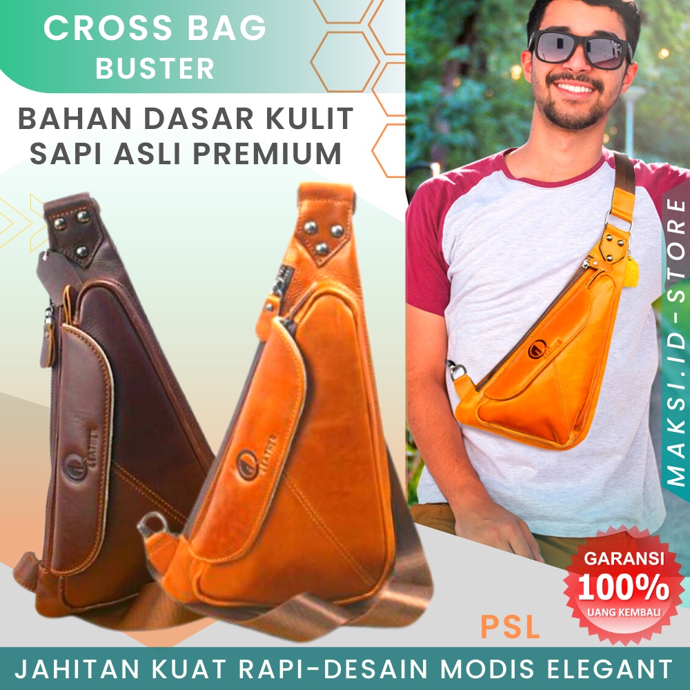 Tas Selempang Pria Kulit Sapi Asli Terbaik Model Pistol Modern Kualitas Premium  PSL KUALITAS TERJAMIN MEMUASKAN