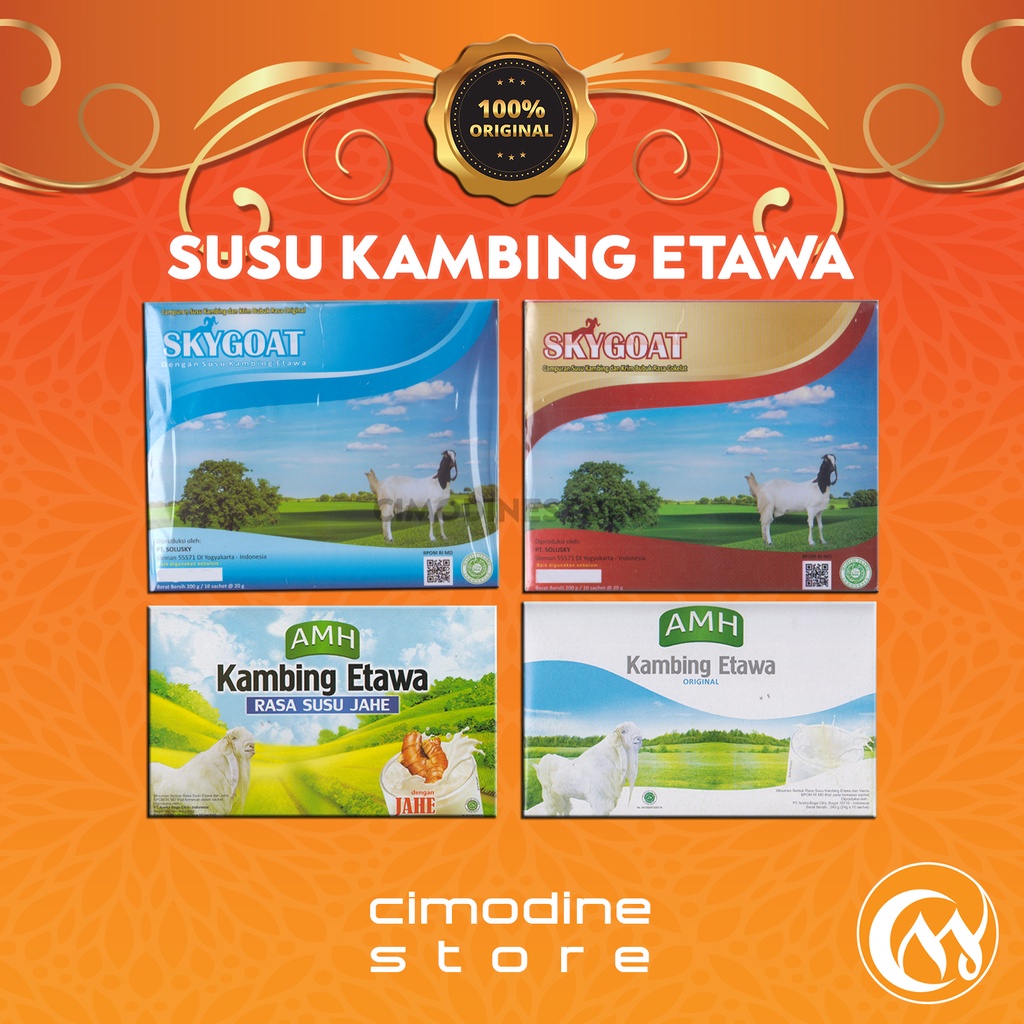 

Susu Kambing Etawa Bubuk SKYGOAT/SKY GOAT Full Cream Original | 1 Box 10 sachet @ 20 gram