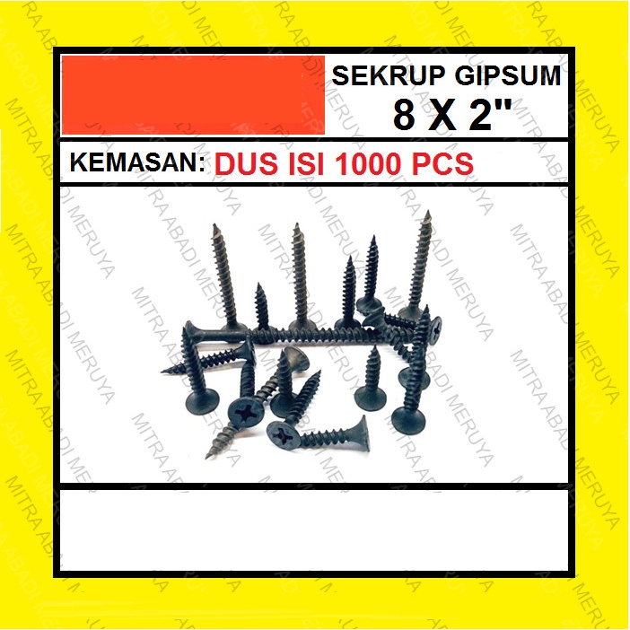 Sekrup Gipsum Sekrup Gypsum Skrup Gipsum 8x2" GROSIR DUS