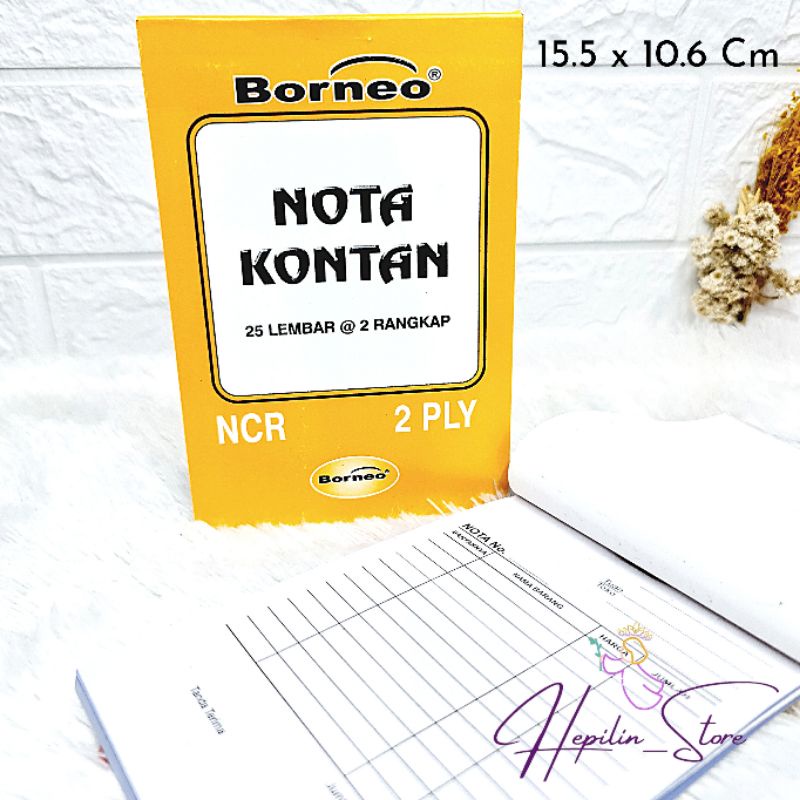 

Nota Kecil 2 ply Borneo / Nota Murah 25 Lembar Masing masing 2 Rangkap