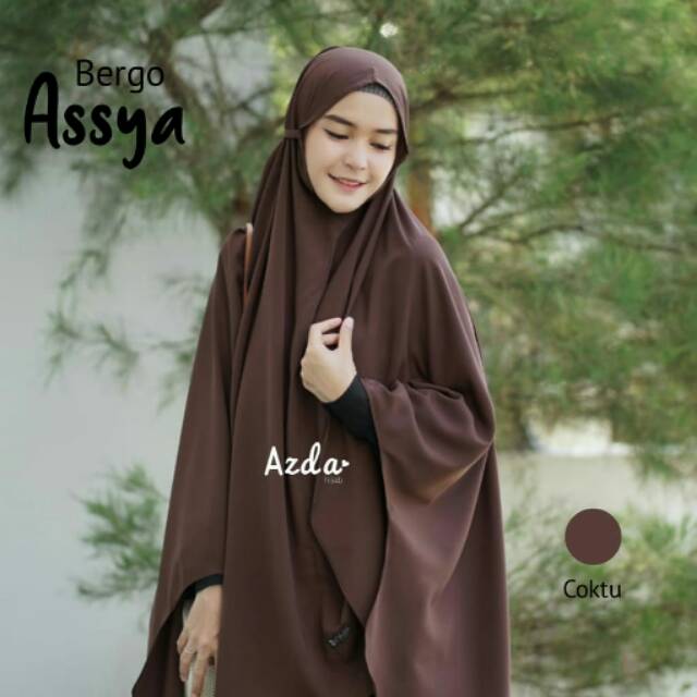 [ Promo ] Bergo Tali Aisyah Assya by Azda Coklat Tua