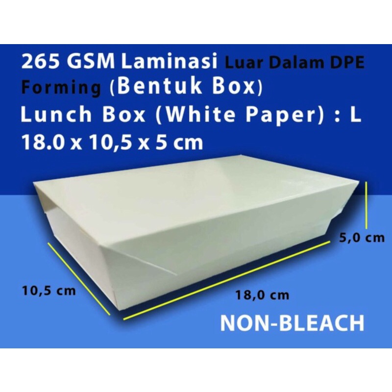 Paper Lunch Box Ukuran L isi 25 pcs Kotak Box Nasi Laminating