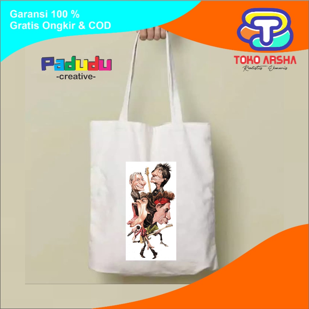 Rolling Stones Satisfaction Tas Totebag Aesthetic Vintage Toko_arsha