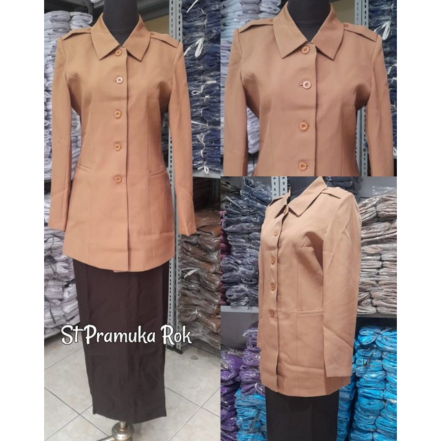 blazer seragan pramuka, pakaian pramuka, baju guru, pramuka set rok seragam pramuka pembina