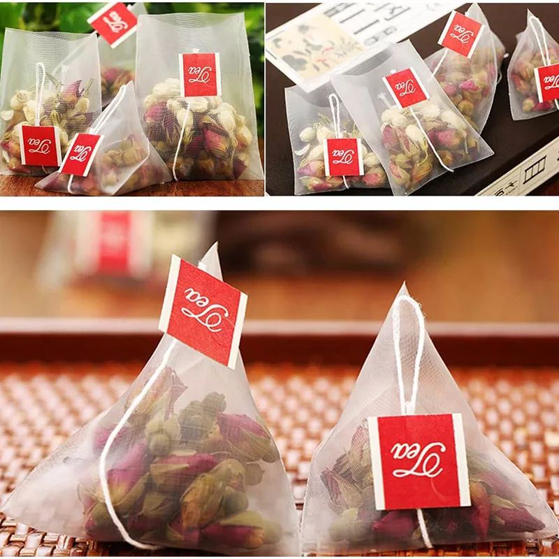 Kantong Teh Pyramid Kosong 100 Pcs / Empty Nylon Pyramid Tea Bag